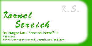 kornel streich business card